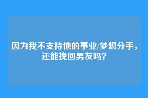 因为我不支持他的事业/梦想分手，还能挽回男友吗？