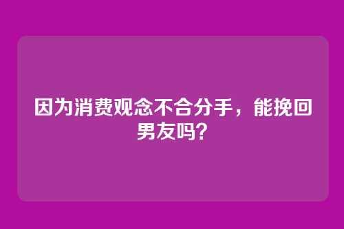 因为消费观念不合分手，能挽回男友吗？