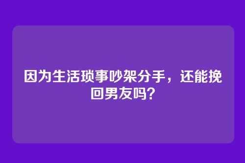 因为生活琐事吵架分手，还能挽回男友吗？