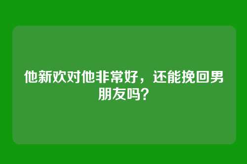 他新欢对他非常好，还能挽回男朋友吗？