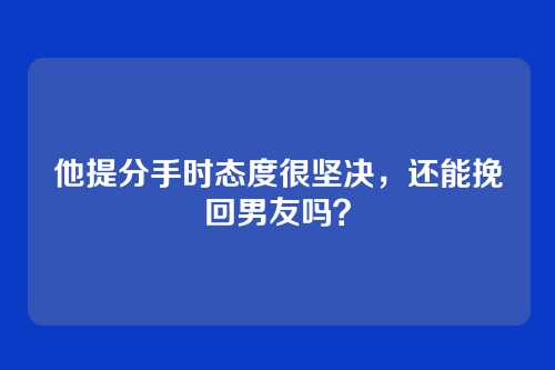 他提分手时态度很坚决，还能挽回男友吗？