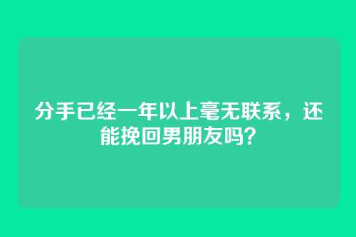 分手已经一年以上毫无联系，还能挽回男朋友吗？