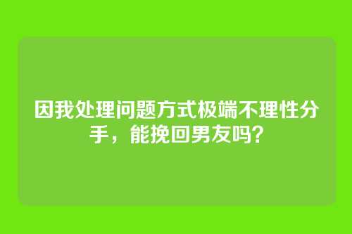 因我处理问题方式极端不理性分手，能挽回男友吗？