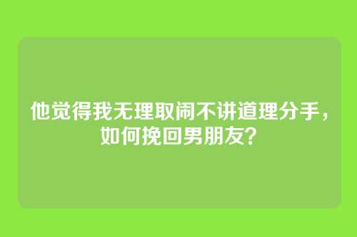 他觉得我无理取闹不讲道理分手，如何挽回男朋友？