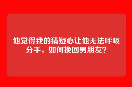 他觉得我的猜疑心让他无法呼吸分手，如何挽回男朋友？