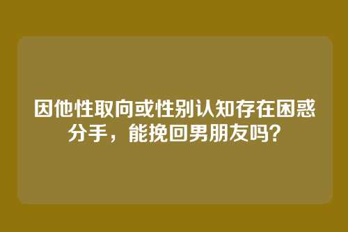 因他性取向或性别认知存在困惑分手，能挽回男朋友吗？