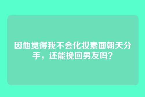 因他觉得我不会化妆素面朝天分手，还能挽回男友吗？