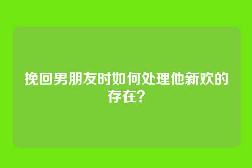 挽回男朋友时如何处理他新欢的存在？