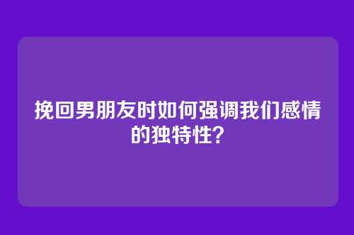 挽回男朋友时如何强调我们感情的独特性？