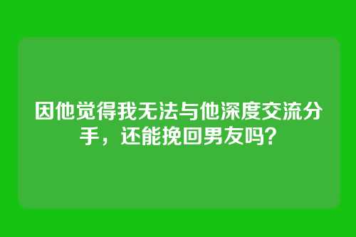 因他觉得我无法与他深度交流分手，还能挽回男友吗？