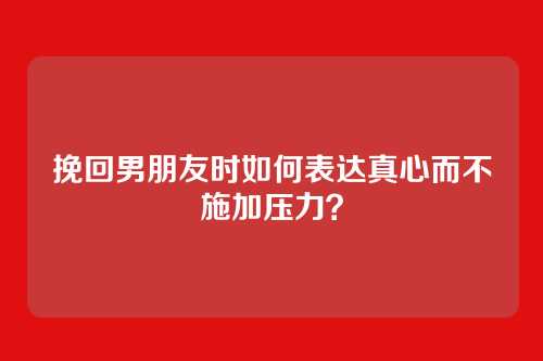 挽回男朋友时如何表达真心而不施加压力？
