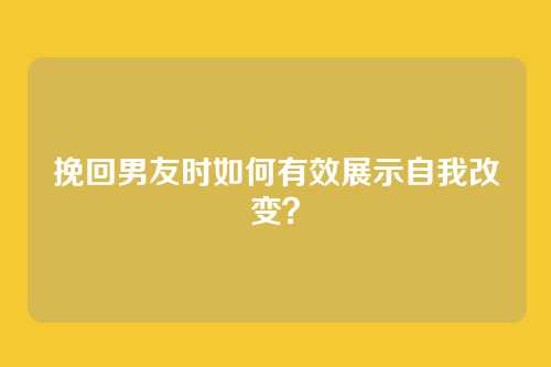 挽回男友时如何有效展示自我改变？