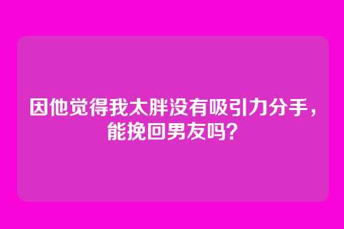 因他觉得我太胖没有吸引力分手，能挽回男友吗？