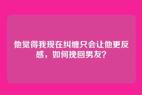 他觉得我现在纠缠只会让他更反感，如何挽回男友？