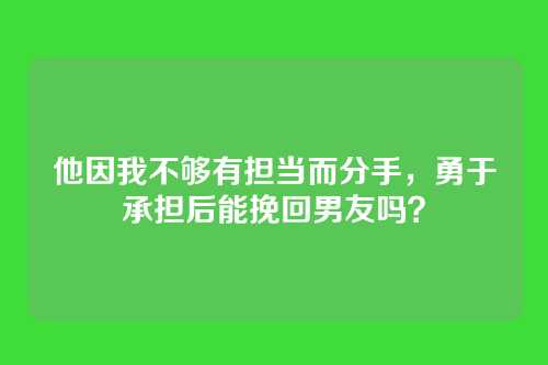 他因我不够有担当而分手，勇于承担后能挽回男友吗？