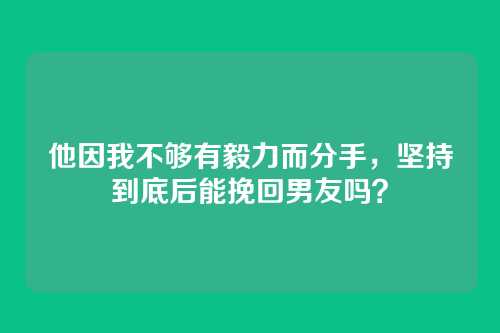 他因我不够有毅力而分手，坚持到底后能挽回男友吗？
