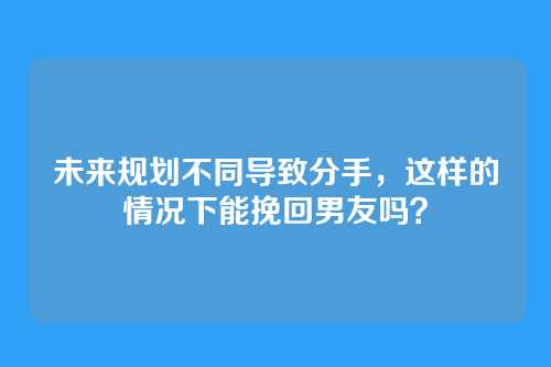 未来规划不同导致分手，这样的情况下能挽回男友吗？