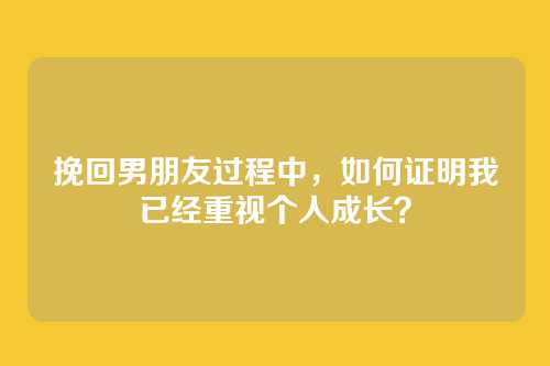 挽回男朋友过程中，如何证明我已经重视个人成长？