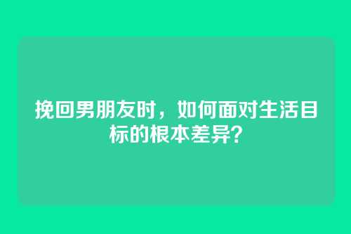 挽回男朋友时，如何面对生活目标的根本差异？