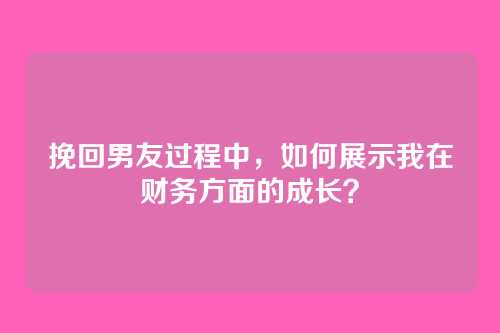 挽回男友过程中，如何展示我在财务方面的成长？