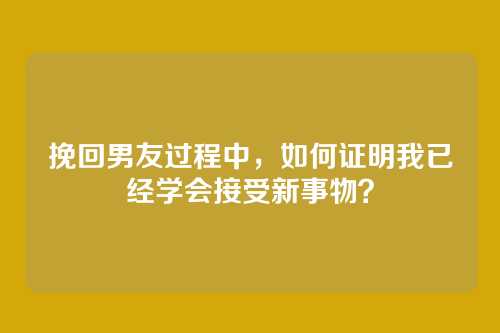 挽回男友过程中，如何证明我已经学会接受新事物？
