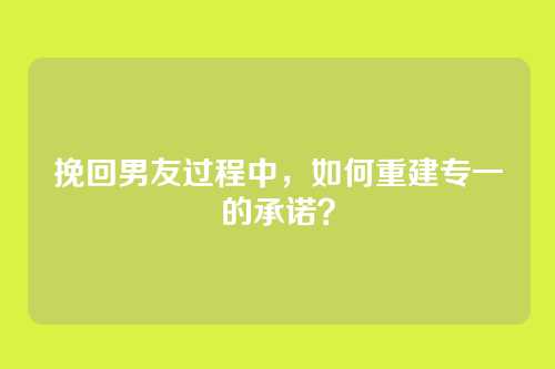 挽回男友过程中，如何重建专一的承诺？