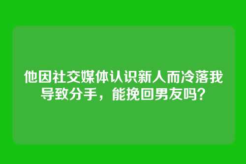 他因社交媒体认识新人而冷落我导致分手，能挽回男友吗？