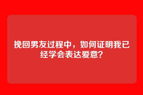 挽回男友过程中，如何证明我已经学会表达爱意？