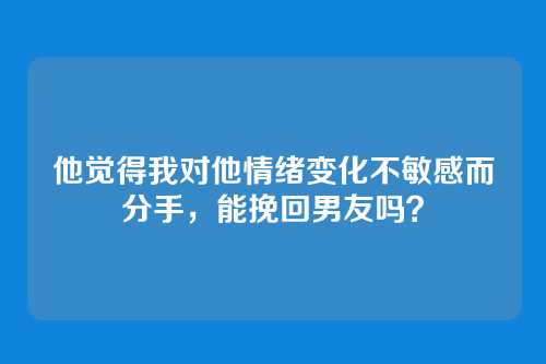 他觉得我对他情绪变化不敏感而分手，能挽回男友吗？