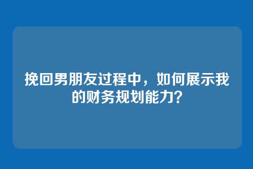 挽回男朋友过程中，如何展示我的财务规划能力？