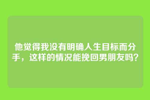 他觉得我没有明确人生目标而分手，这样的情况能挽回男朋友吗？