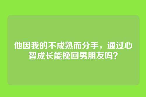 他因我的不成熟而分手，通过心智成长能挽回男朋友吗？