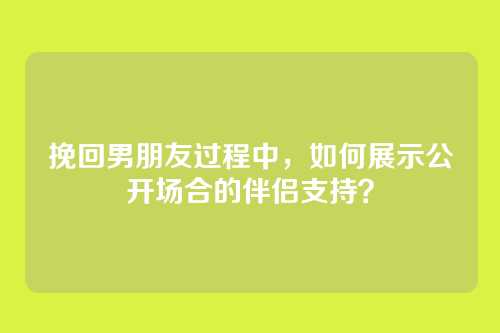 挽回男朋友过程中，如何展示公开场合的伴侣支持？