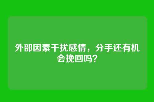 外部因素干扰感情,分手还有机会挽回吗?