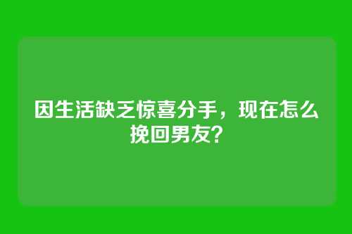 因生活缺乏惊喜分手，现在怎么挽回男友？