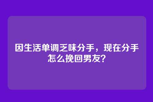 因生活单调乏味分手,现在分手怎么挽回男友?