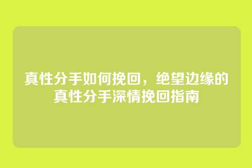 真性分手如何挽回,绝望边缘的真性分手深情挽回指南