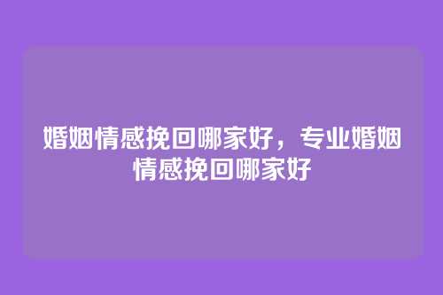 婚姻情感挽回哪家好,专业婚姻情感挽回哪家好